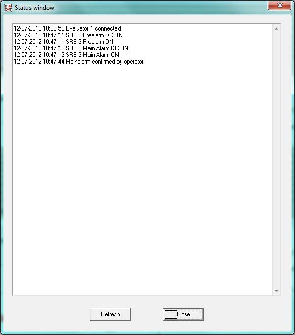 Fig. 8.2 Example of messages displayed in the event window /
status window